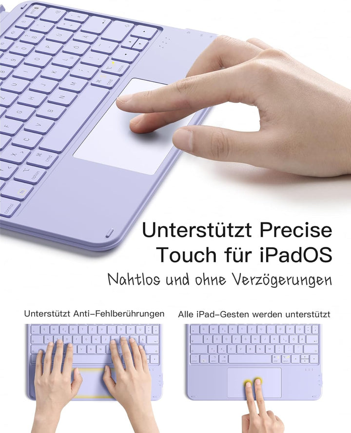 Inateck Hülle mit Tastatur,Ultraleichte Tastatur für iPad 10/11 Generation A16 2025 11 Zoll,iPad Air