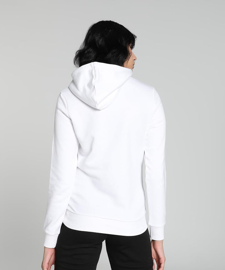PUMA Damen Ess Logo Hoodie Tr Sweatshirt XS Puma Weiss/Silbermetallic, XS Puma Weiss/Silbermetallic