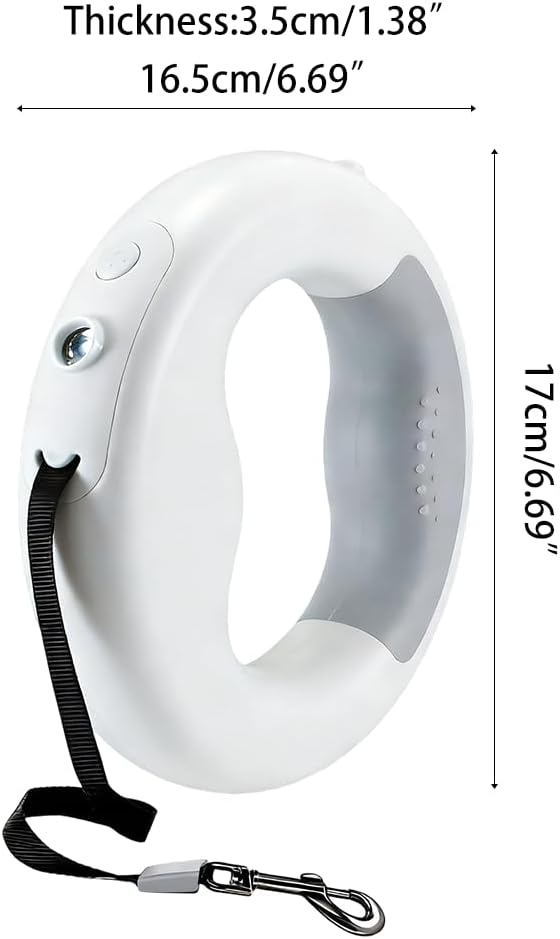 Rollleine mit LED Licht und Kotbeutelspender, Automatische Ausziehbare Hundeleine für Gassi, Einhand