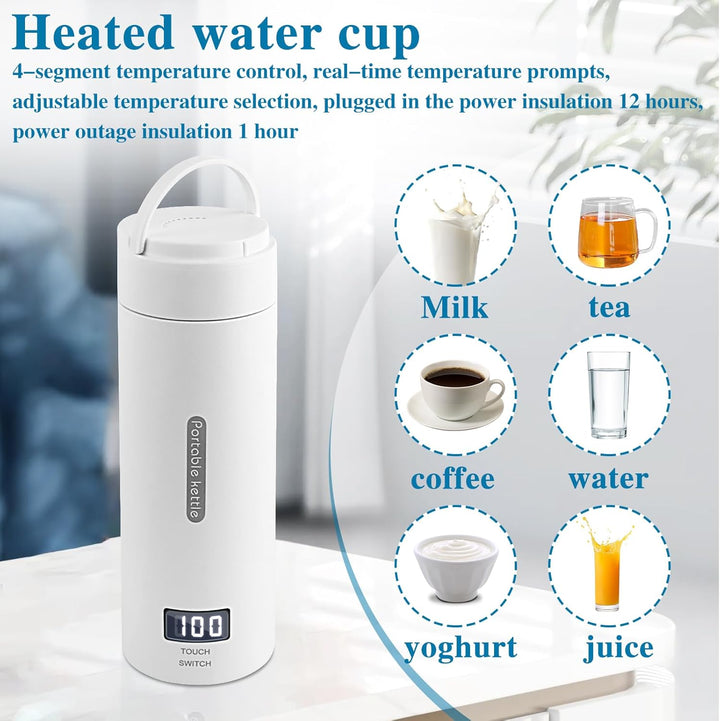 NVIYAM Reise Wasserkocher Klein, 380ml Elektrisch Wasserkocher,Mini Wasserkocher mit Temperatureinst