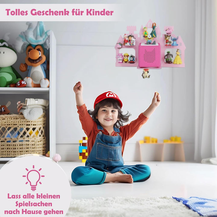 Magnetisch Regal für Tonie, Wand Regal für Toniebox/Tonie Figuren Aufbewahrung 15-25 Stück, Schloss