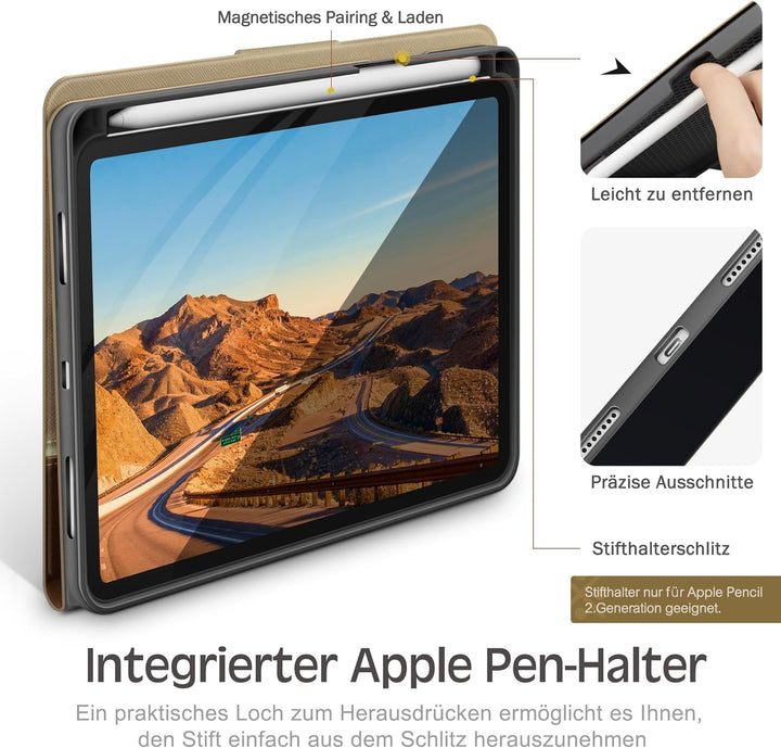 KingBlanc Hülle für iPad mini 7 (A17 Pro), iPad mini 7./6. Generation (2024/2021 8,3 Zoll) mit Penci