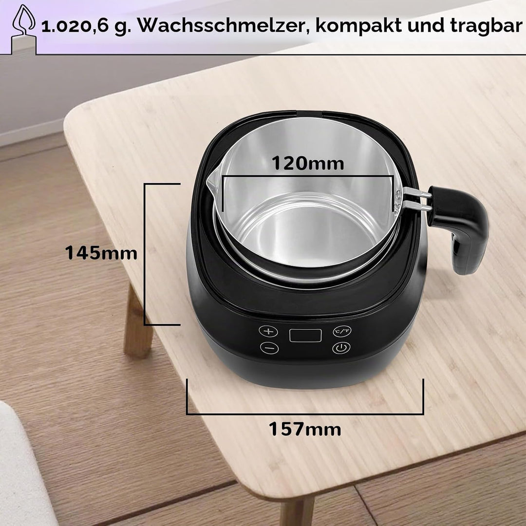 Elektrischer Wachsschmelztopf mit Led-Anzeige, 1L Wachsschmelztopf für die Kerzenherstellung, Einste