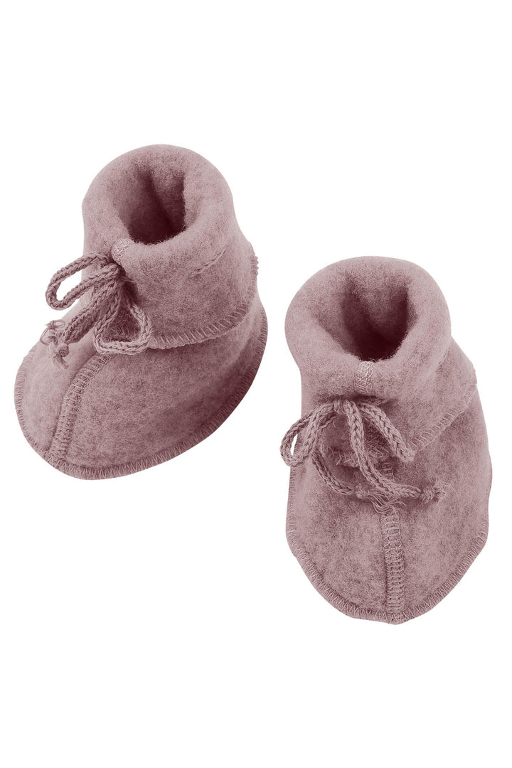 Engel Natur Baby Schühchen mit Bändel aus Wollfleece 3-6 Monate Rosenholz Melange, 3-6 Monate Rosenh