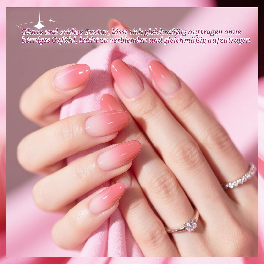 JODSONE 9 Farben Ombre-Nägel Farbverlaufsgel Blush Effect Gel Nagellack-Set Lackieren Nageldesign Ge