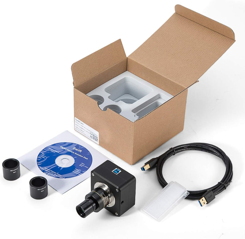 Swiftcam 10 Megapixel Kamera für Mikroskope, mit Reduzierobjektiv, Kalibrierungsset, Eyetube-Adapter