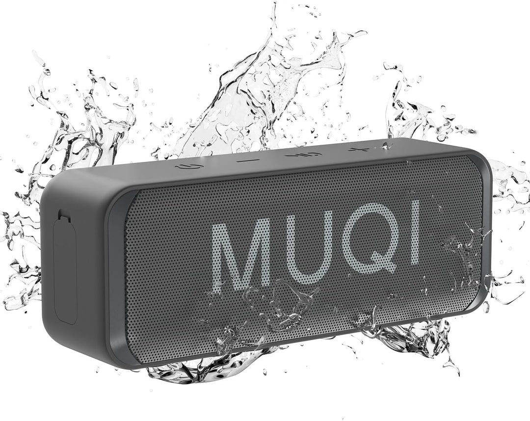 MUQI Bluetooth Lautsprecher, Musikbox mit IPX7 Wasserdicht,kabelloser Boxen 10W Stereo Sound intensi