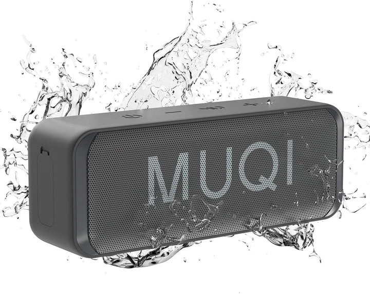 MUQI Bluetooth Lautsprecher, Musikbox mit IPX7 Wasserdicht,kabelloser Boxen 10W Stereo Sound intensi