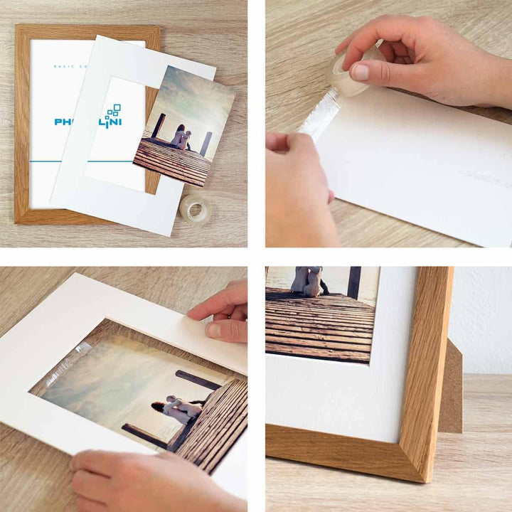 PHOTOLINI Passepartout 50x70 aussen für 40x50 innen, säurefrei 1,5 mm Passepartout Karton Creme-Weis