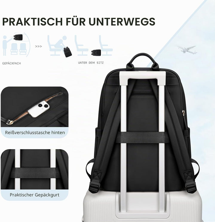 Rucksack Damen Herren, Laptop Schulrucksack,Women Travel Backpack Elegant für Uni Reise Büro, Tagesr