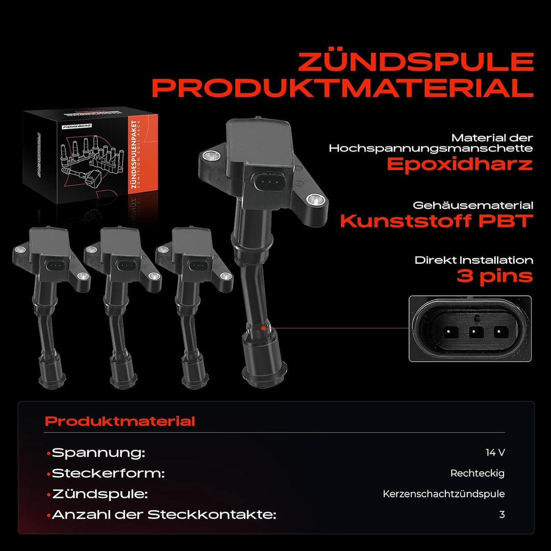 4x Zündspule für C-Max II DXA/CB7 DXA/CEU Focus III Galaxy Grand C-Max DXA/CB7 DXA/CEU Kuga II DM2 M