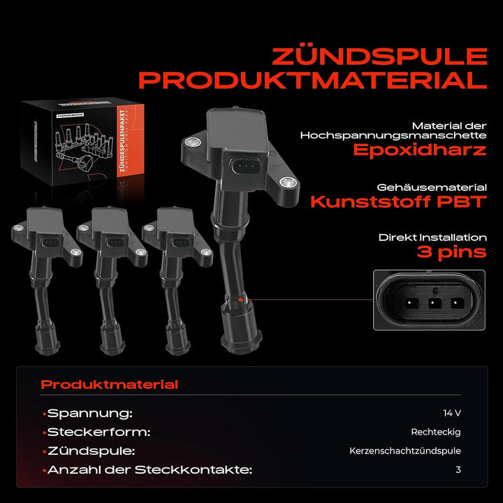 4x Zündspule für C-Max II DXA/CB7 DXA/CEU Focus III Galaxy Grand C-Max DXA/CB7 DXA/CEU Kuga II DM2 M