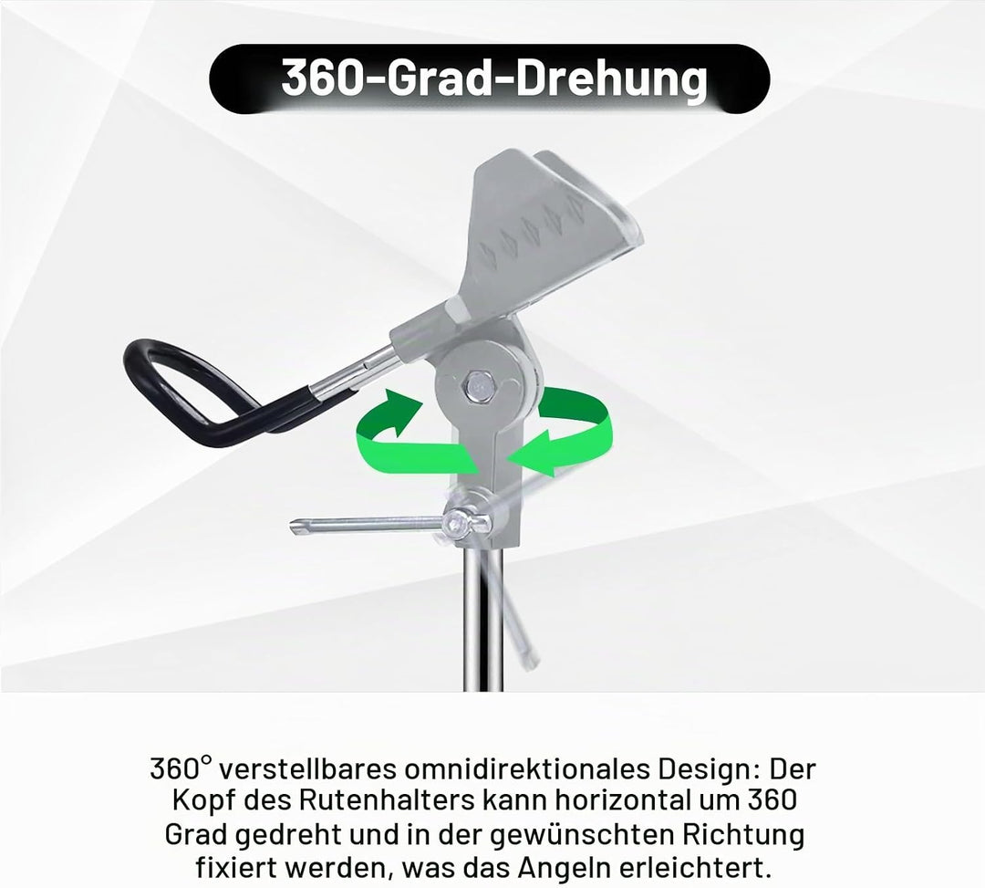 AVCMOTO Rutenhalter, 2 Stück Universal Edelstahl Angelrutenhalter, Angelzubehör 360° Verstellbar Rut