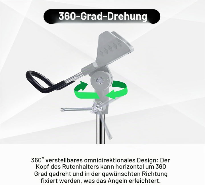 AVCMOTO Rutenhalter, 2 Stück Universal Edelstahl Angelrutenhalter, Angelzubehör 360° Verstellbar Rut