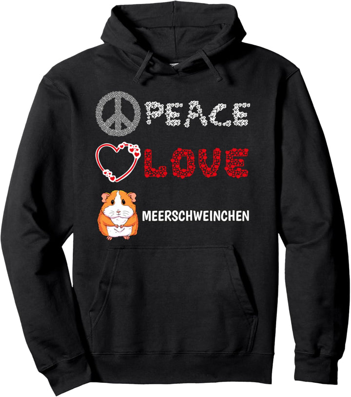 Geschenk Peace Love Meerschweinchen Pullover Hoodie