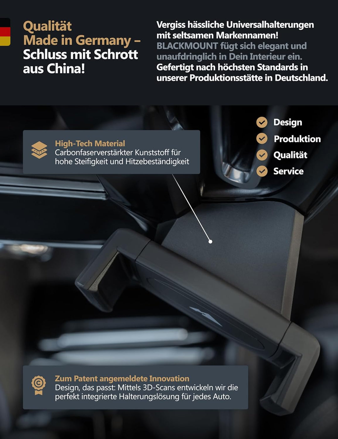 Premium Handyhalterung FÜR Volvo XC40 / EX40 – Der perfekte Handyhalter speziell für Dein Auto Model