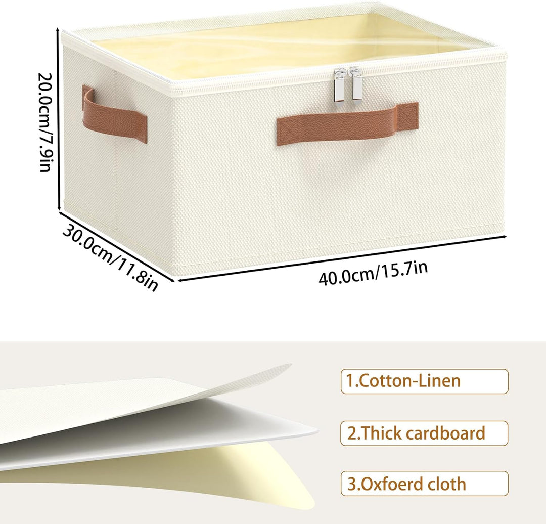 OUTBROS Aufbewahrungsbox mit Deckel, Faltbare Stoffboxen, Kleiderschrank Organizer, Unterbett Aufbew