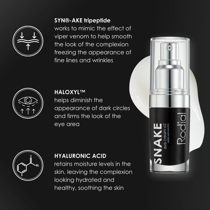 Rodial Snake Eye Cream 02 15ml | Straffende Augencreme für Falten und feine Linien | Leichte und sam