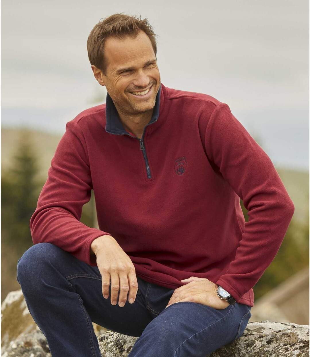 ATLAS FOR MEN - 2er-Pack Microfleece-Pullover - Fleecepullover Herren - Fleece Herren - Fleece Pullo