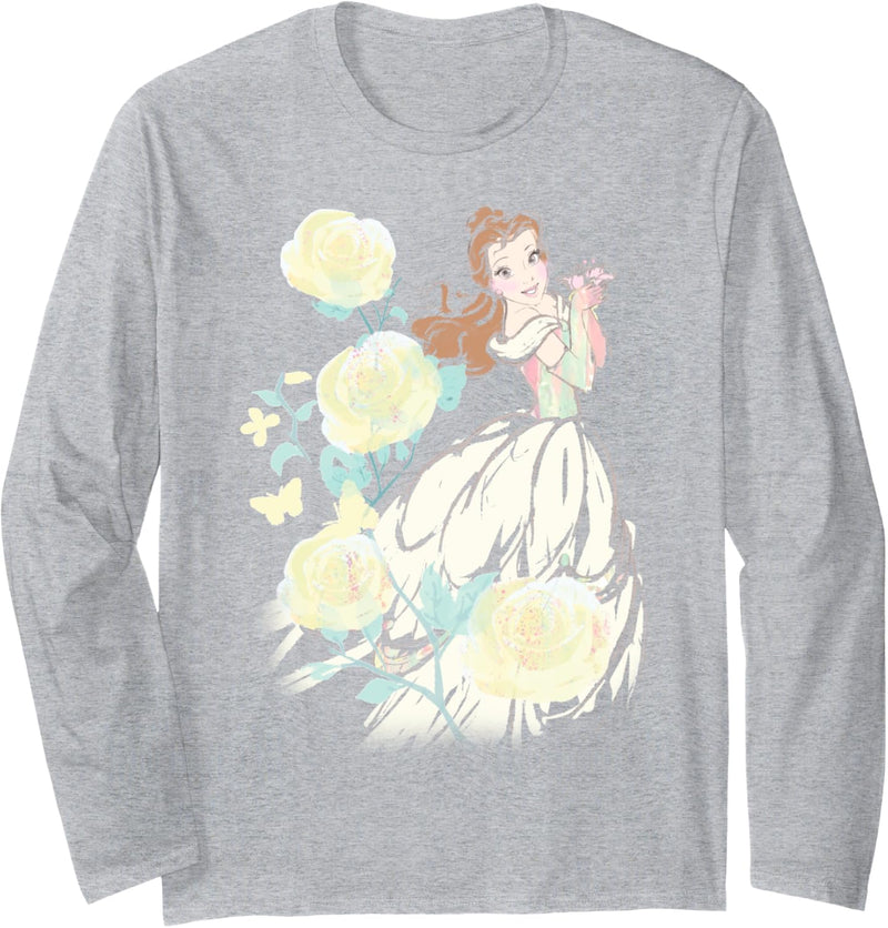 Disney Beauty & The Beast Belle Watercolor Rose Langarmshirt