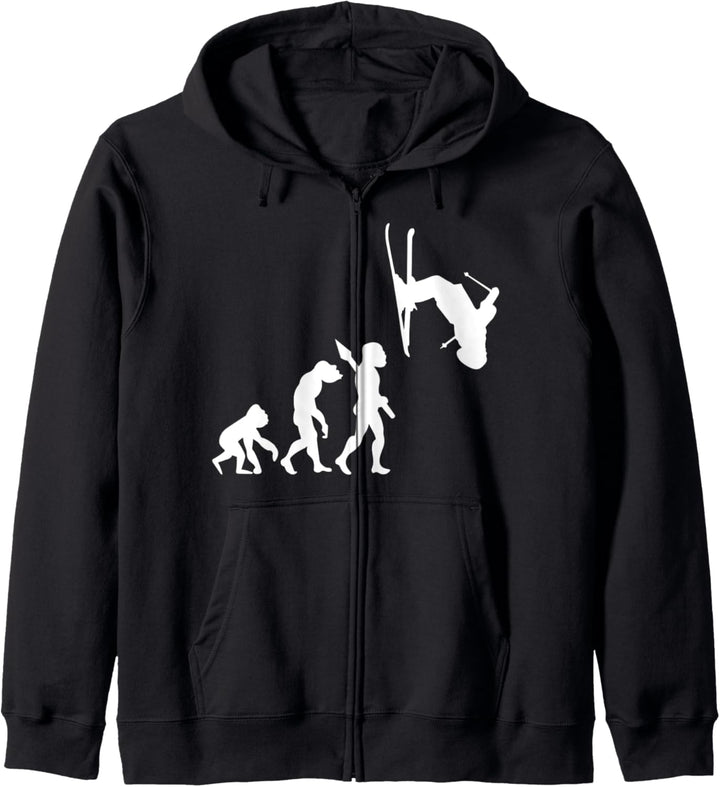 Skifahren Skilaufen Skifahrer Evolution Fun Sport Apres Ski Kapuzenjacke