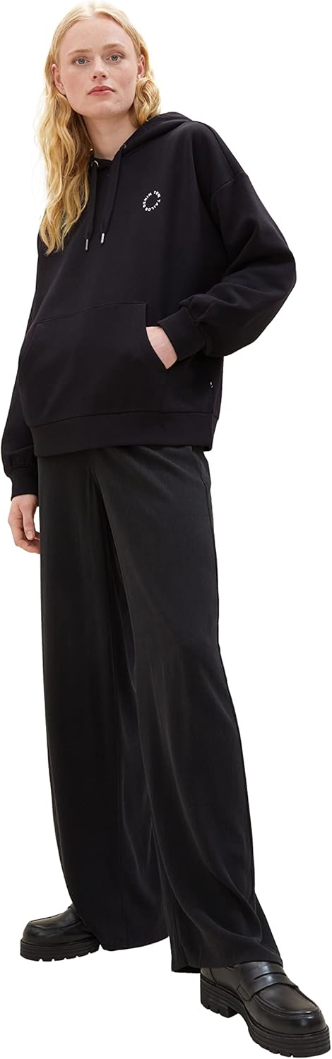 Tom Tailor Denim Damen Basic Hoodie M 14482 - Deep Black, M 14482 - Deep Black