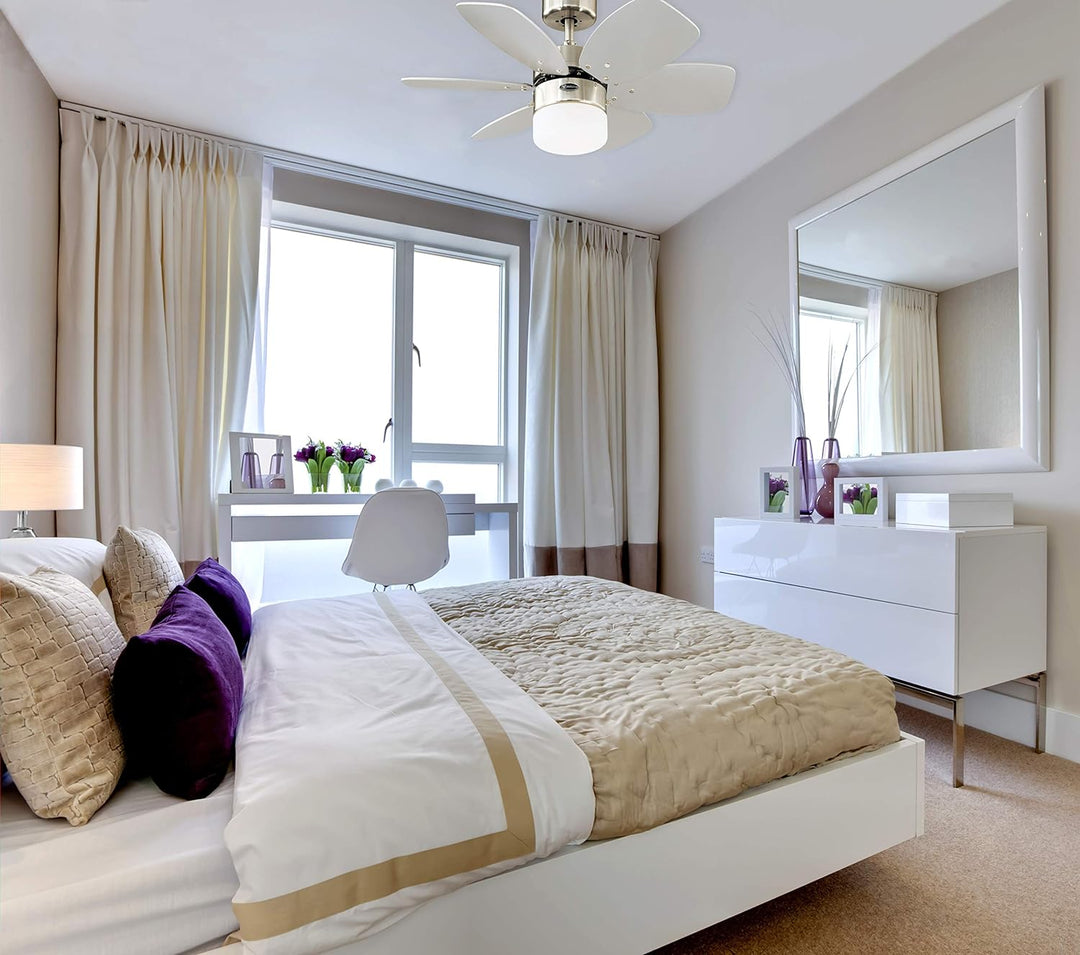 Westinghouse Lighting 76cm Deckenventilator Flora Royale mit Einzelleuchte und sechs Flügeln, Ausfüh