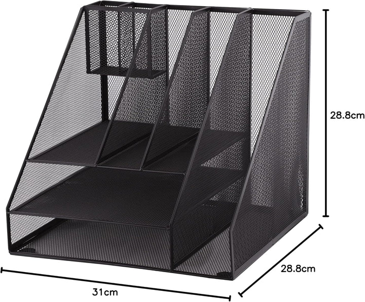 D.RECT Schreibtisch-Organizer,Schwarz Tisch-Organizer, Multi Funktions -Organizer, Stiftehalter, Met