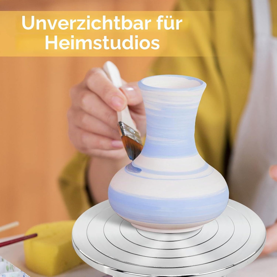 30 cm Doppelseitiges Keramik-Modellierrad für Erwachsene, robustes Aluminium-Bandrad mit Kugellagern