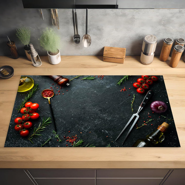 Herdabdeckplatte 90x52 cm Einteilig Herdabdeckung Abdeckplatte für Ceranfeld Abdeckung Induktionskoc