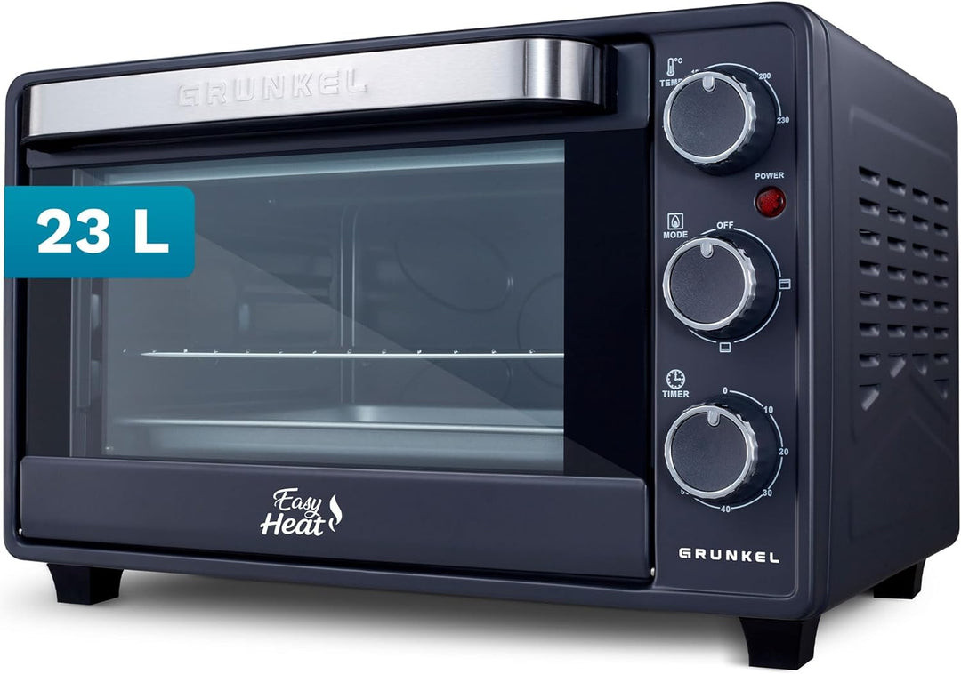 Grunkel Elektro-Multifunktionsbackofen 23L mit 3 Heizfunktionen und Temperaturwahl bis 230 °C, Timer