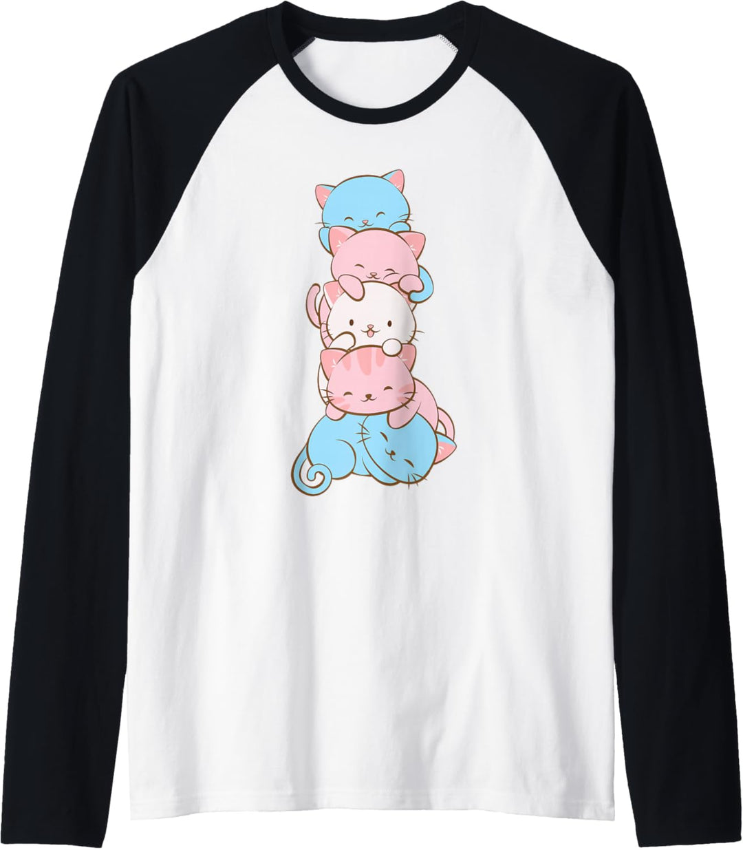 Trans Stolz Flagge Kawaii Katze Niedlich Transgender Raglan