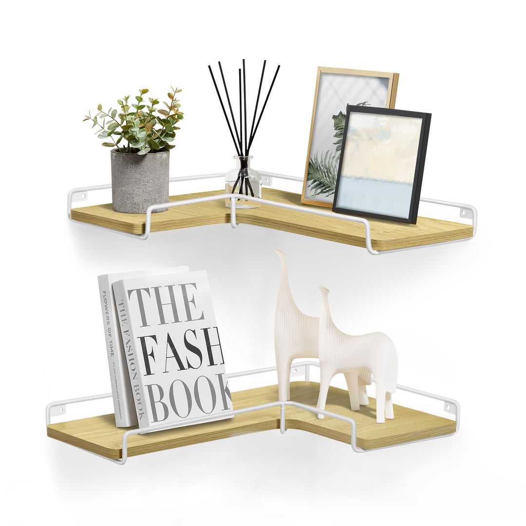 VASAGLE L-förmiges Eckregal, 2er Set, Wandregal, Industrie-Design, für Wohnzimmer, Schlafzimmer, Küc