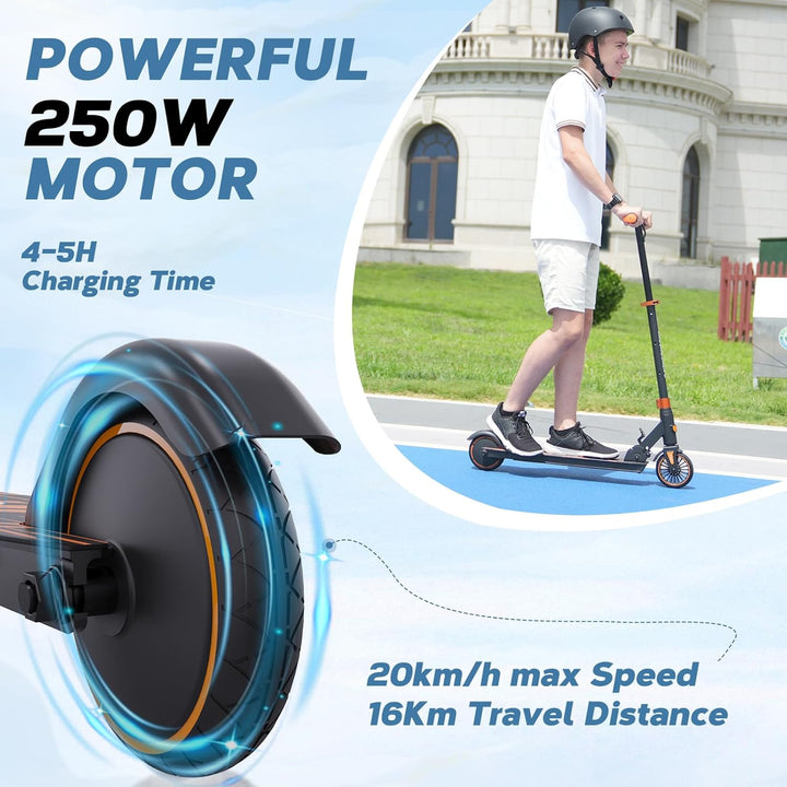 RCB R15 Elektroroller Kinder ab 8-12-16 Jahre, Faltbarer E Scooter, Max 20km/h, Reichweite 16KM, Nur