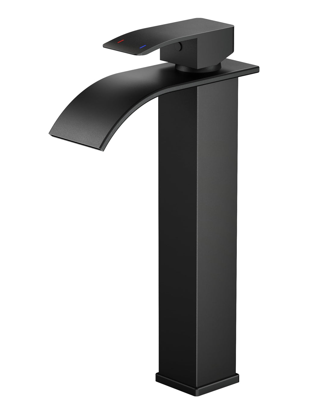 FORIOUS Wasserhahn Bad Schwarz,Wasserfall Waschtischarmatur Einhandmischer Armatur Waschbecken mit A