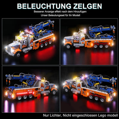 cooldac Led Beleuchtungsset für Lego Technic Schwerlast-Abschleppwagen Modellbauset, Lego Technik Kr