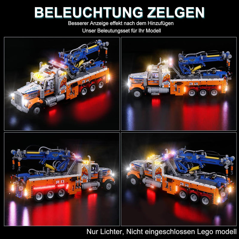 cooldac Led Beleuchtungsset für Lego Technic Schwerlast-Abschleppwagen, Led Licht Set kompatibel mit