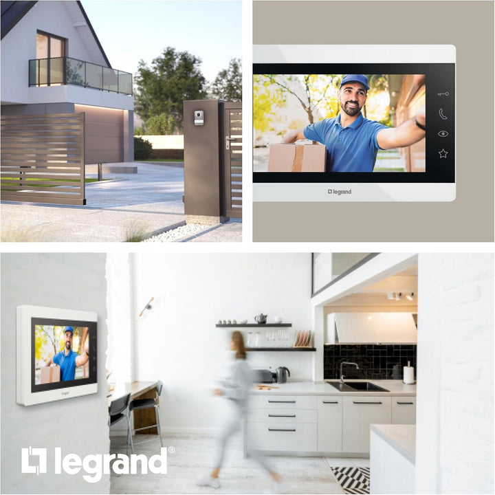 LEGRAND, EASYKIT Essential Video-Innenstelle, 7"-Hochglanz-Farbmonitor, Sensortasten, individuelle E