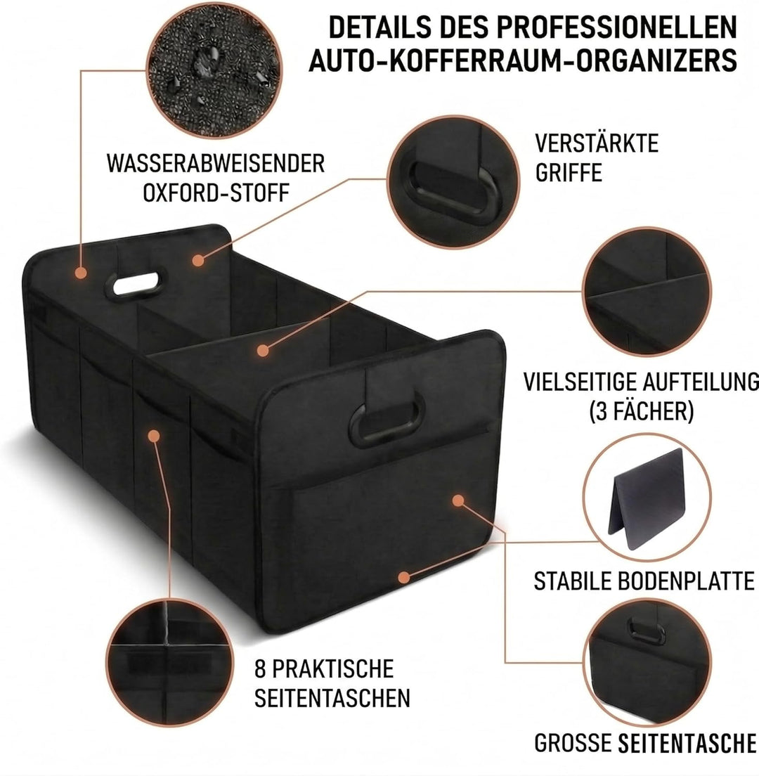 Kofferraum Organizer Auto Faltbare Kofferraumtasche mit verstärktem Boden & stabilen Tragegriffen Gr
