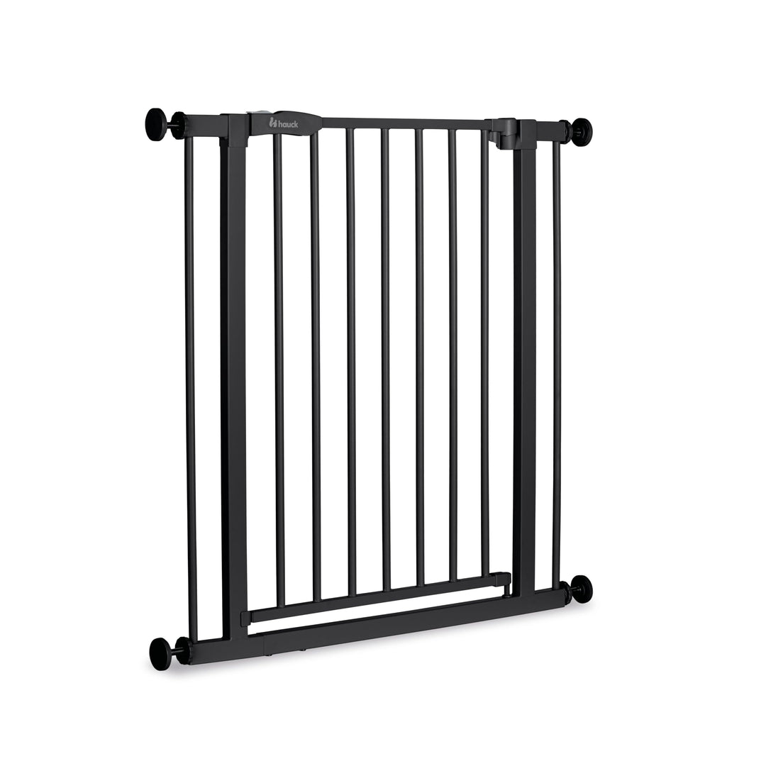 hauck Open N Stop 2, Schwarz - Kinderschutzgitter Hundegitter, Verstellbare Breite 75-80 cm, 77 cm H
