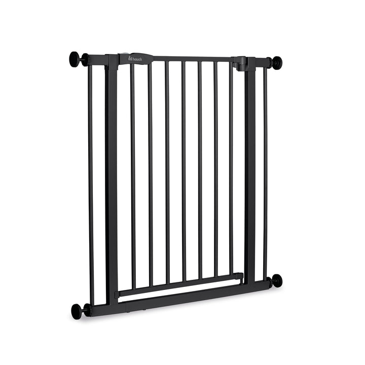 hauck Open N Stop 2, Schwarz - Kinderschutzgitter Hundegitter, Verstellbare Breite 75-80 cm, 77 cm H