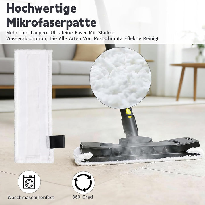12 Stück Ersatzpads Set für Kärcher Dampfreiniger Zubehör, Ersatz Bodentücher Kompatibel für EasyFix