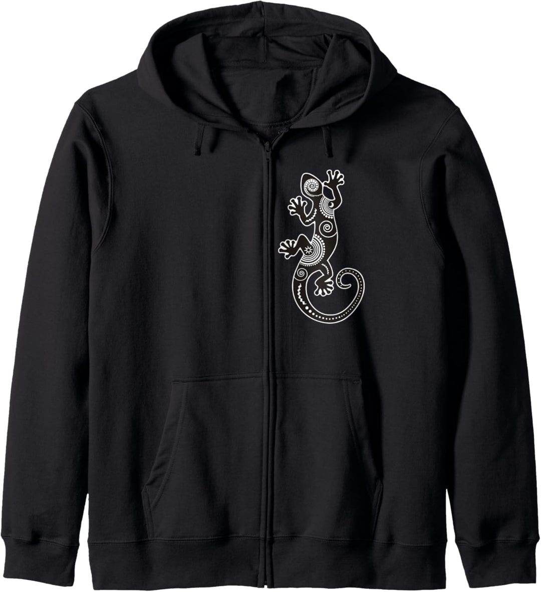 Gecko Reptilien-Silhouette mit Ornamenten 1 - Fan Fun Kapuzenjacke
