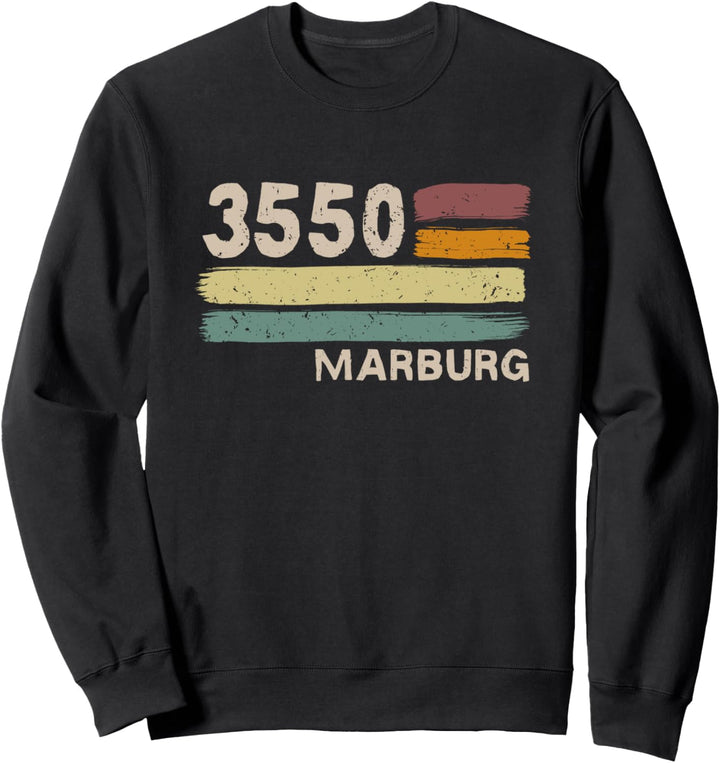 3550 Marburg Retro Postleitzahlen Alte PLZ Vintage Sweatshirt