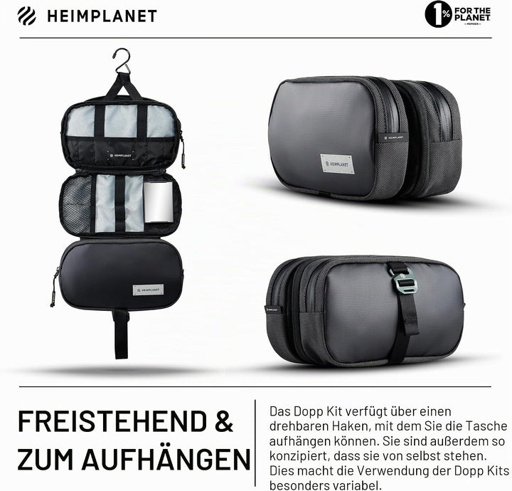 HEIMPLANET Original | HPT Carry Essentials - DOPP KIT Kulturtasche | Wasserfester Kulturbeutel aus r