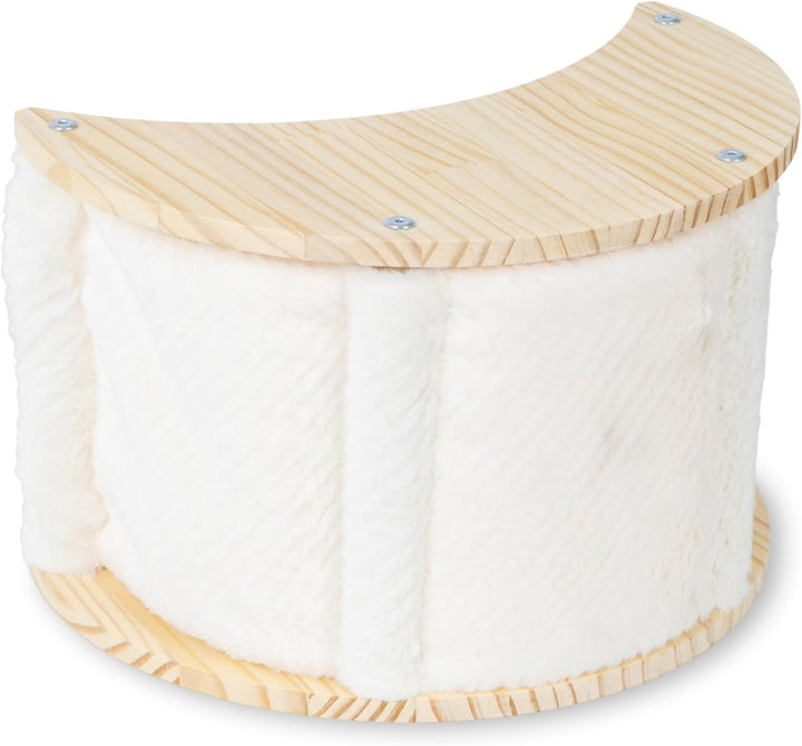 VOSS.PET Kuschelliege „Indra“ für Katzen aus Holz und Plüschstoff, zur Wandmontage