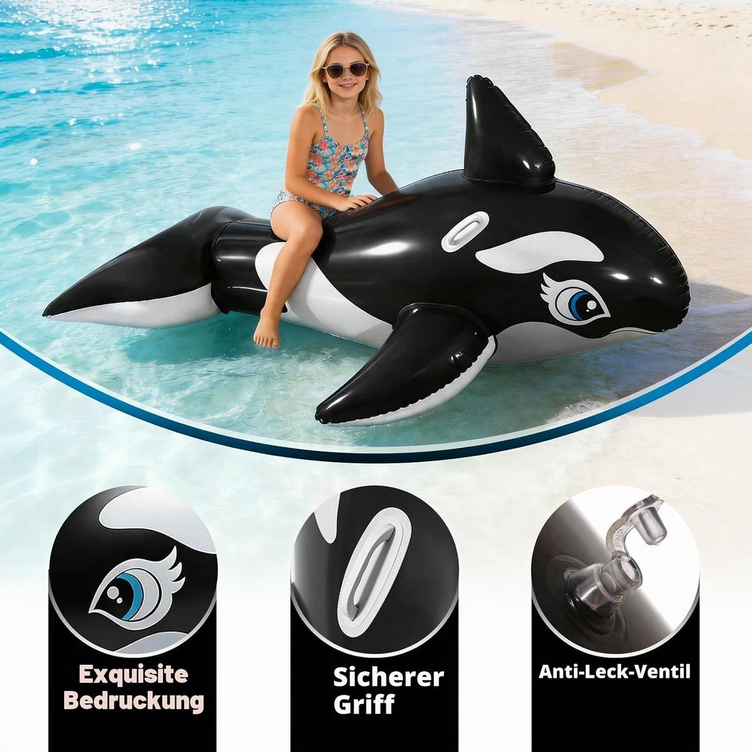 Luftmatratze Pool, dellyy Wal Schwimmtiere für den Pool, Aufblasbare Wal Wassertiere, Pool Float Kin