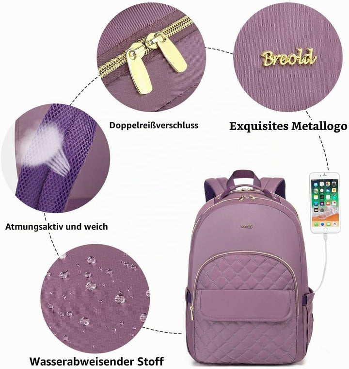 Rucksack Mädchen Teenager Rucksack Laptop Damen 15,6 Zoll,Rucksack Schule Schulranzen Frauen für Uni