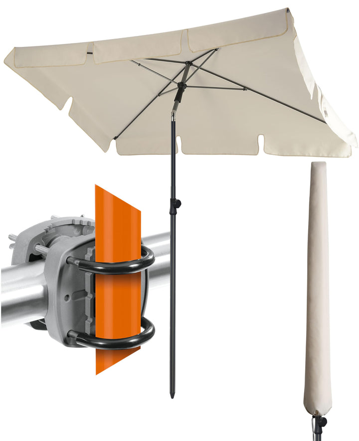 4smile Sonnenschirm Balkon SunnyShade - Sonnenschutz Balkon 3-in-1 SET, Beige - UPF 50+ Sonnenschirm