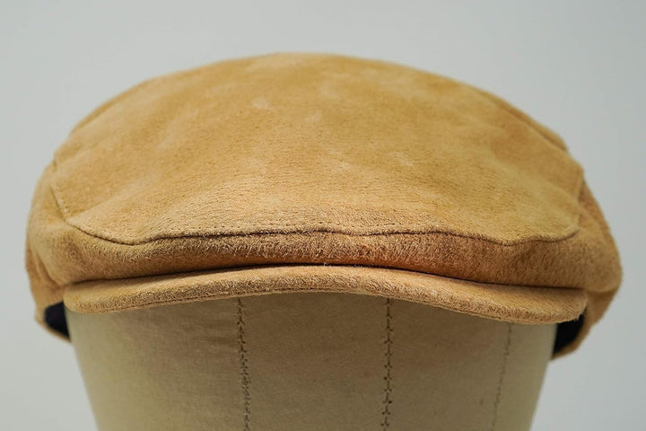 Borges & Scott The Tanner - Flat Cap aus Leder - Kappe mit weichem Schweinslederfutter S Leicht Gebr